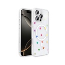Apple iPhone 16 Pro Uyumlu Kılıf M-Safe Şarj Özellikli Şeffaf Zore Folk Sert Kapak