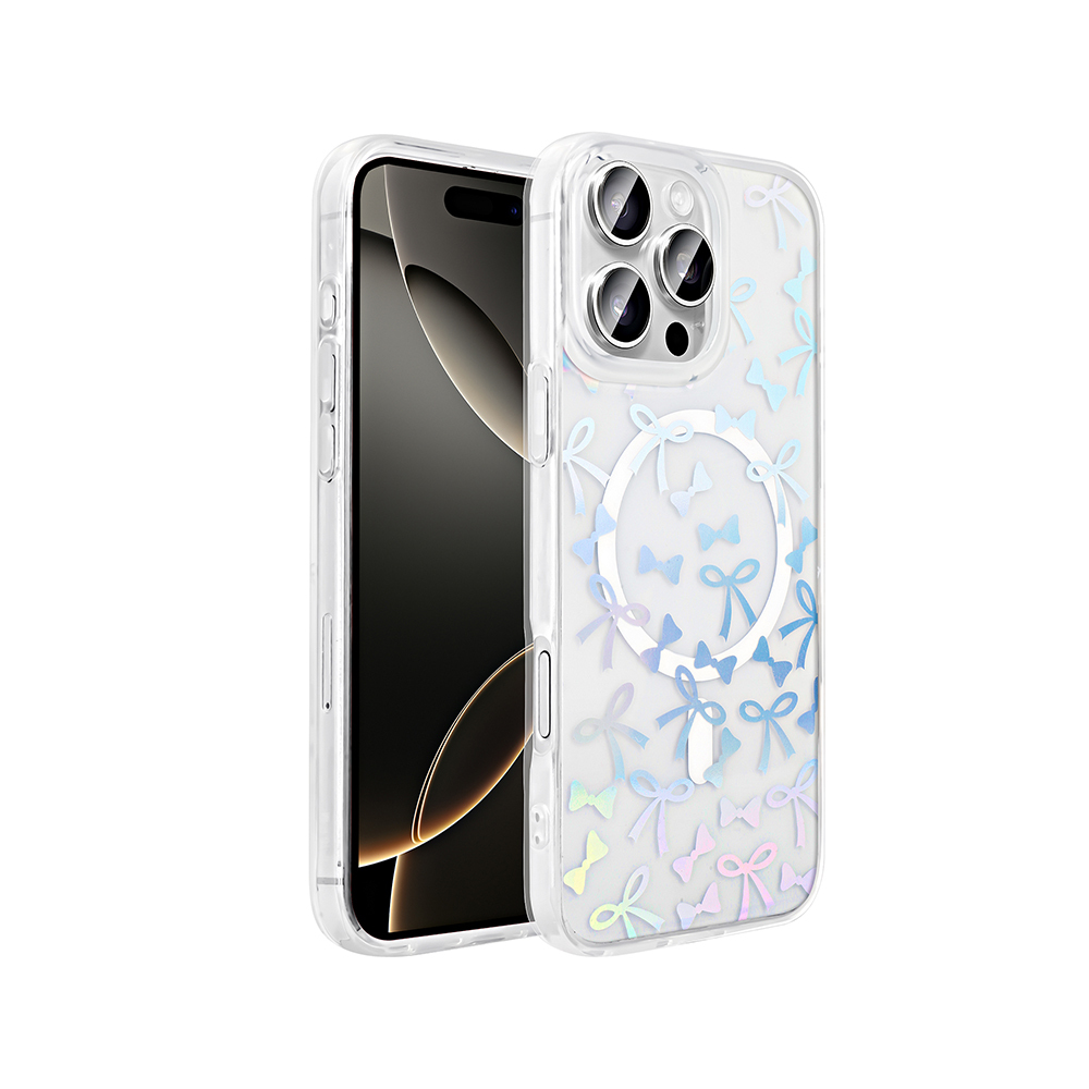 Apple iPhone 16 Pro Max Uyumlu Kılıf M-Safe Şarj Özellikli Şeffaf Zore Folk Sert Kapak