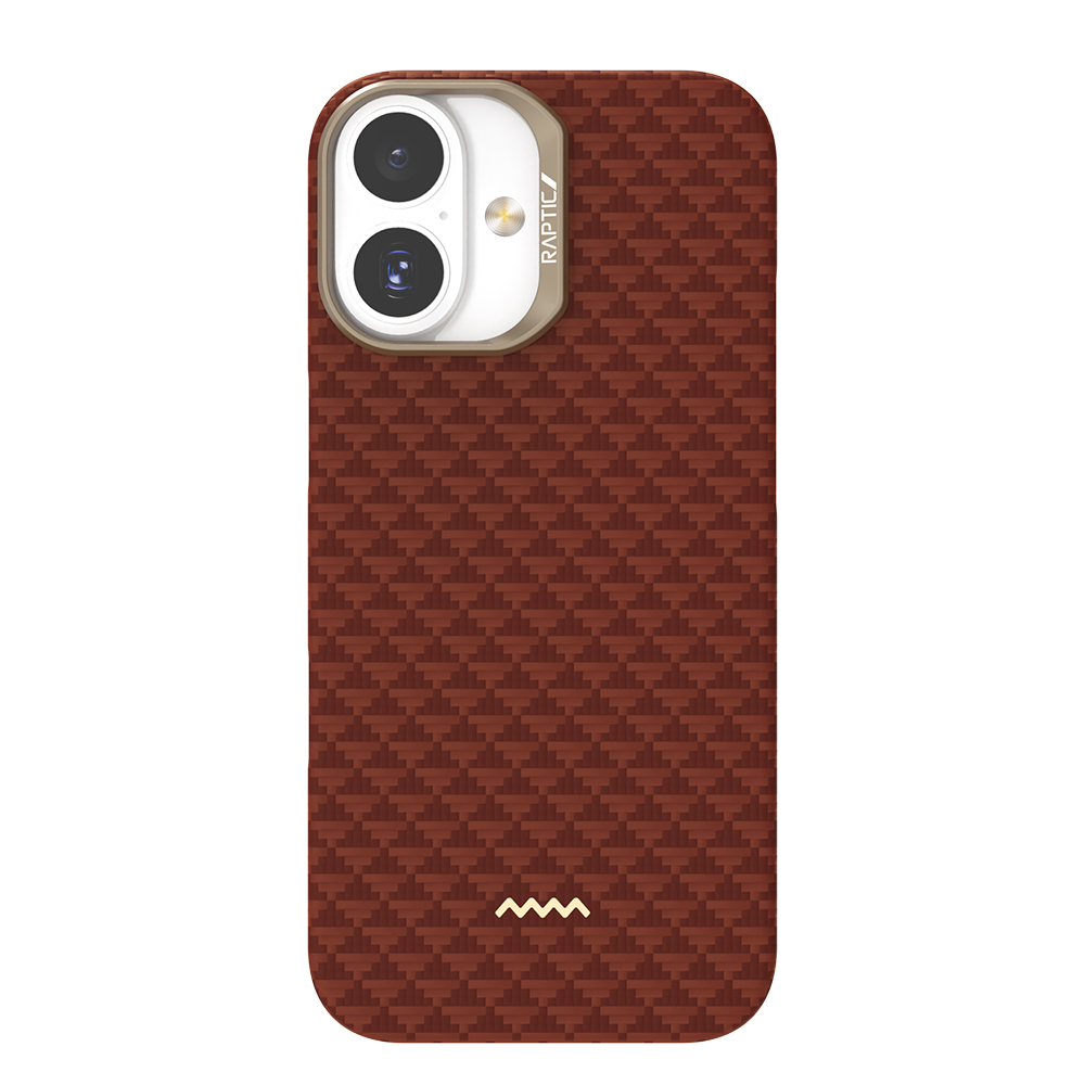[RNZ-TA123142] Apple iPhone 17 Uyumlu Kılıf M-safe Şarj Özellikli Raptic Aramid Skin Origin Serisi Kapak (Kırmızı)