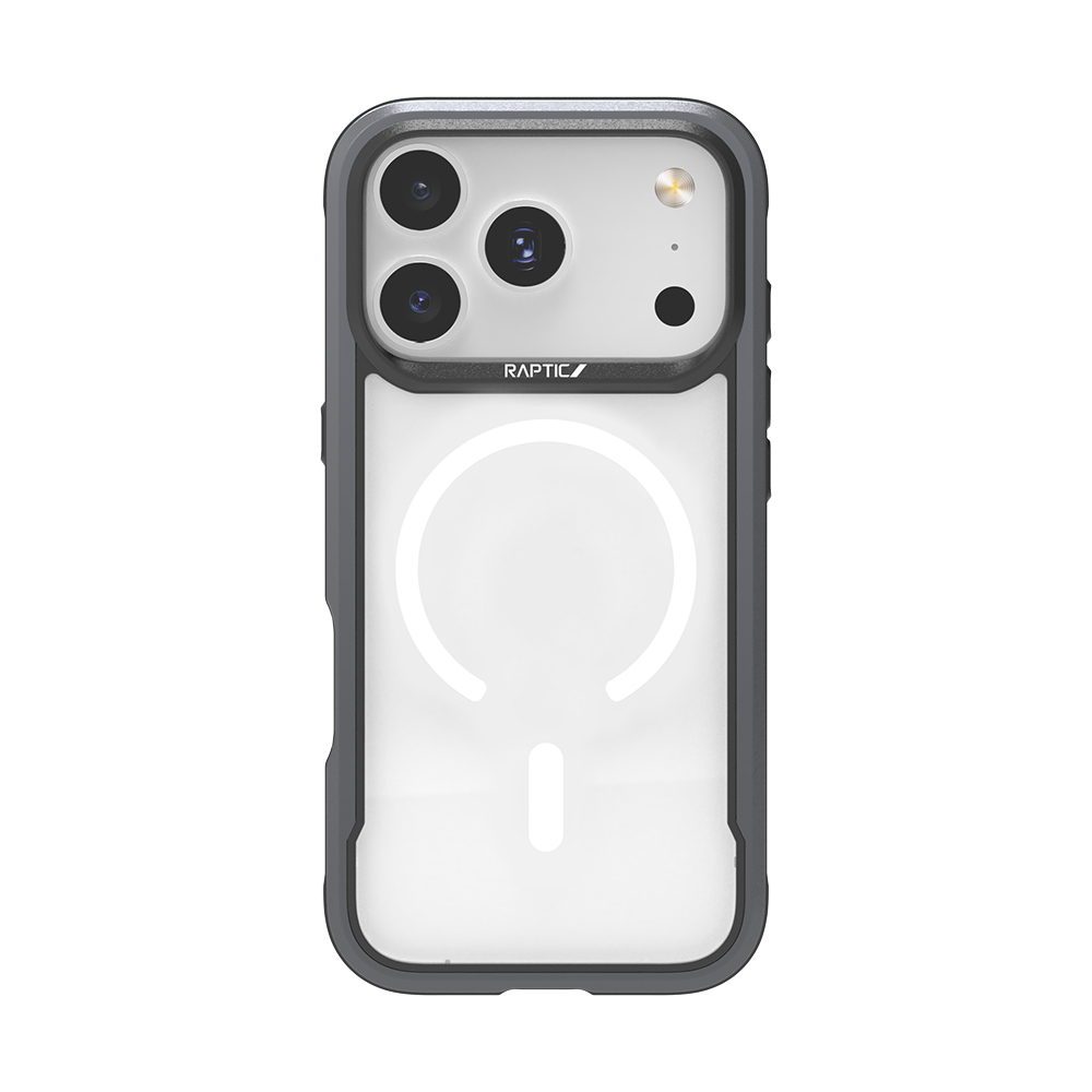 [RNZ-TA123123] Apple iPhone 17 Pro Uyumlu Kılıf M-safe Şarj Özellikli Airbagli Raptic Shield Serisi Şeffaf Arka Yüzey Kapak (Siyah)