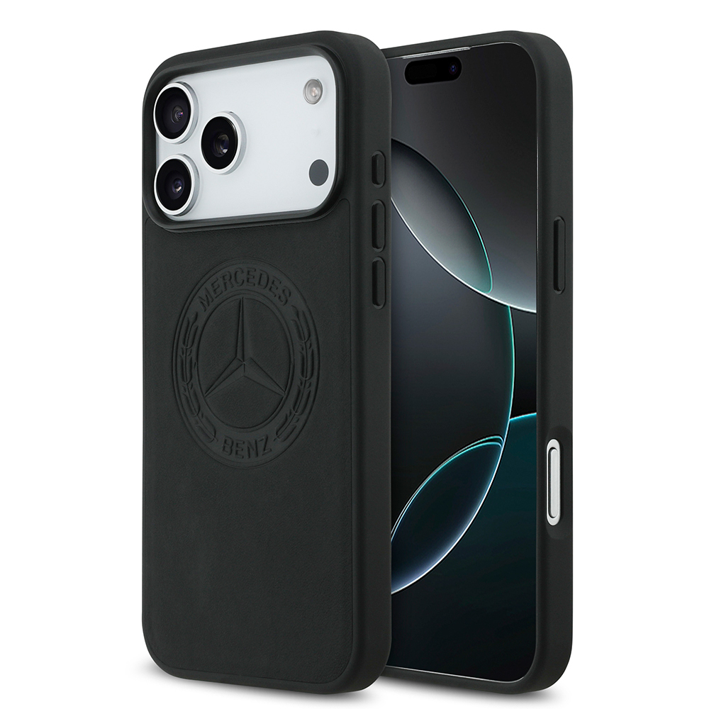 Apple iPhone 17 Pro Max Uyumlu Kılıf Mercedes Benz Orjinal Lisanslı M-safe Şarj Özellikli Hakiki Deri Nostaljik Yıldız Dizayn Kapak