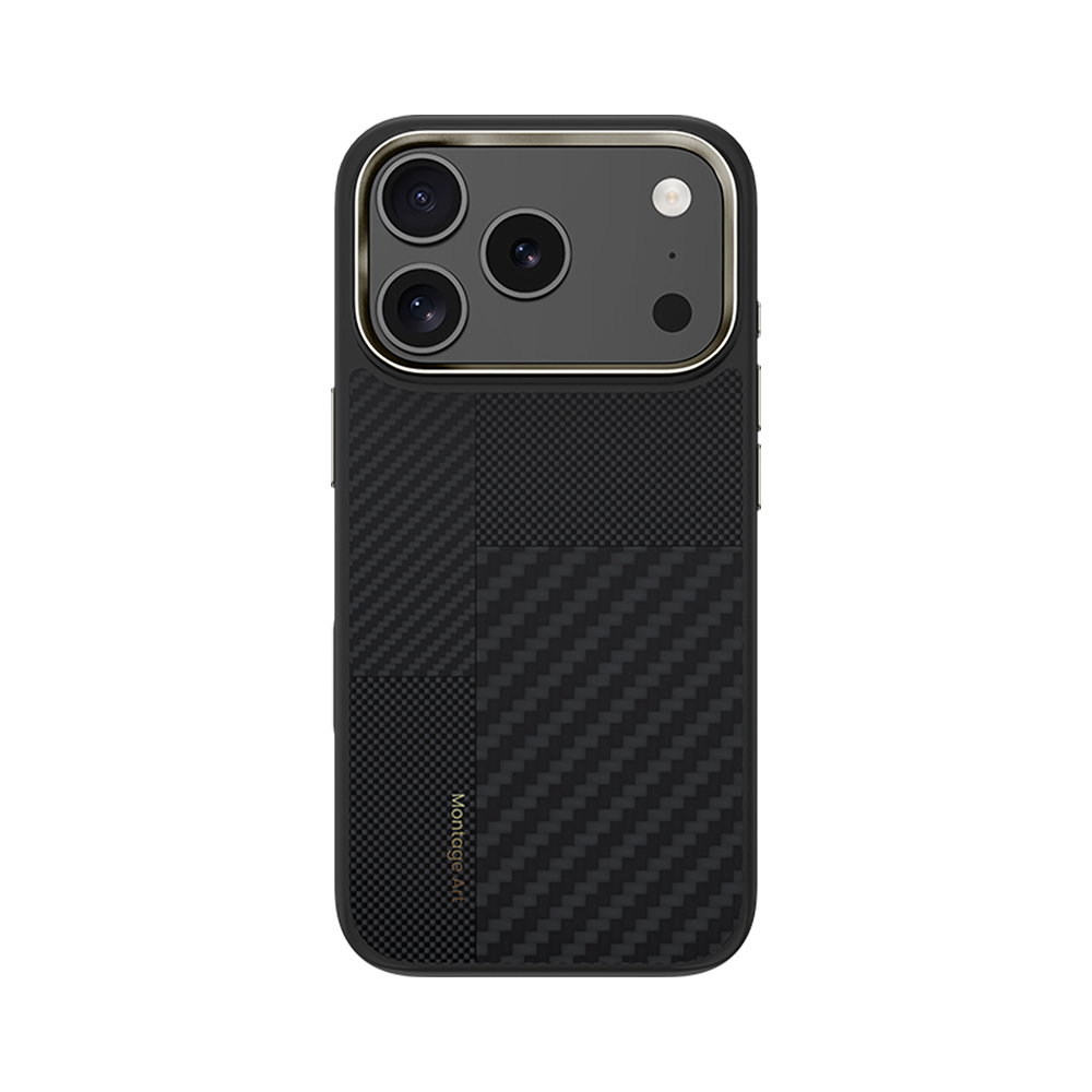 Apple iPhone 17 Pro Uyumlu Kılıf M-safe Şarj Özellikli Karbon Fiber Benks Montage Hybrid ArmorPro Kevlar Kapak