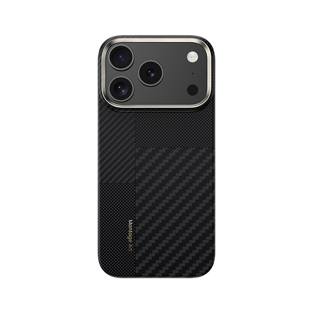 [RNZ-TA122875] Apple iPhone 17 Pro Uyumlu Kılıf M-safe Şarj Özellikli Karbon Fiber Benks Montage ArmorAir Kevlar Kapak