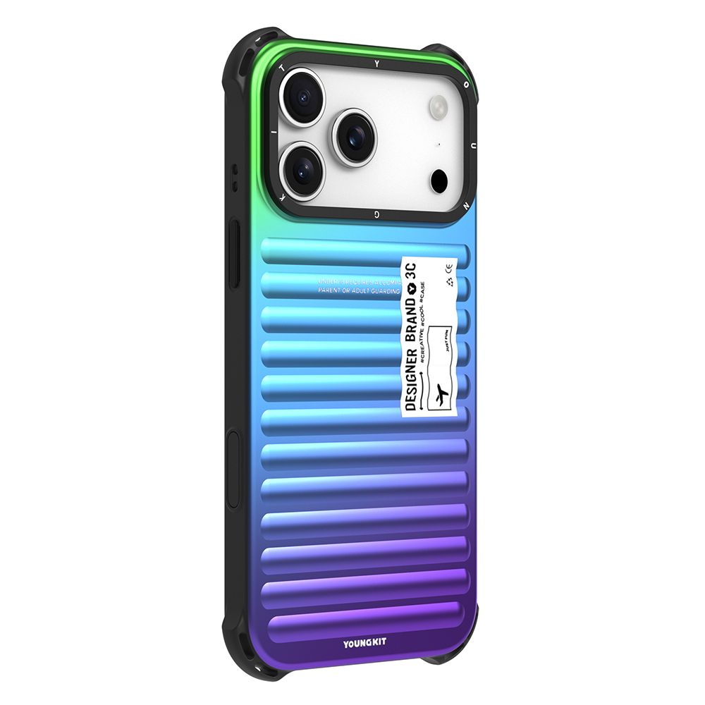 [RNZ-TA123029] Apple iPhone 17 Pro Uyumlu Kılıf YoungKit The Secret Color Serisi Kapak (Mavi)