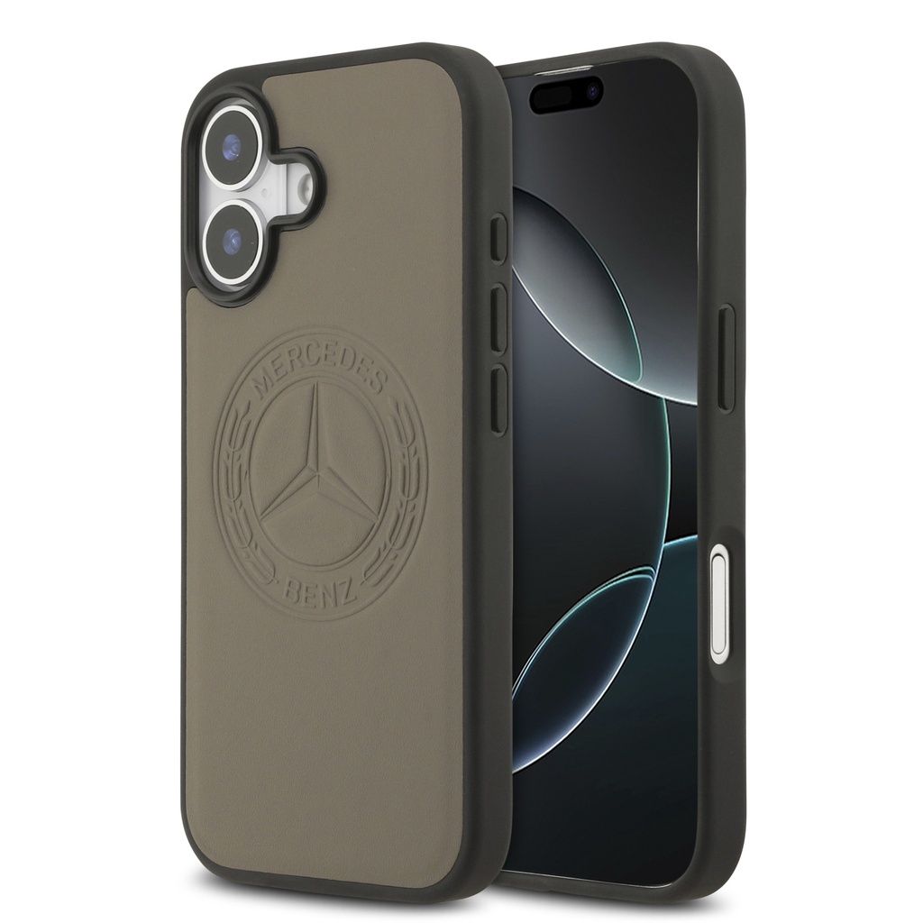 Apple iPhone 17 Uyumlu Kılıf Mercedes Benz Orjinal Lisanslı M-safe Şarj Özellikli Hakiki Deri Nostaljik Yıldız Dizayn Kapak