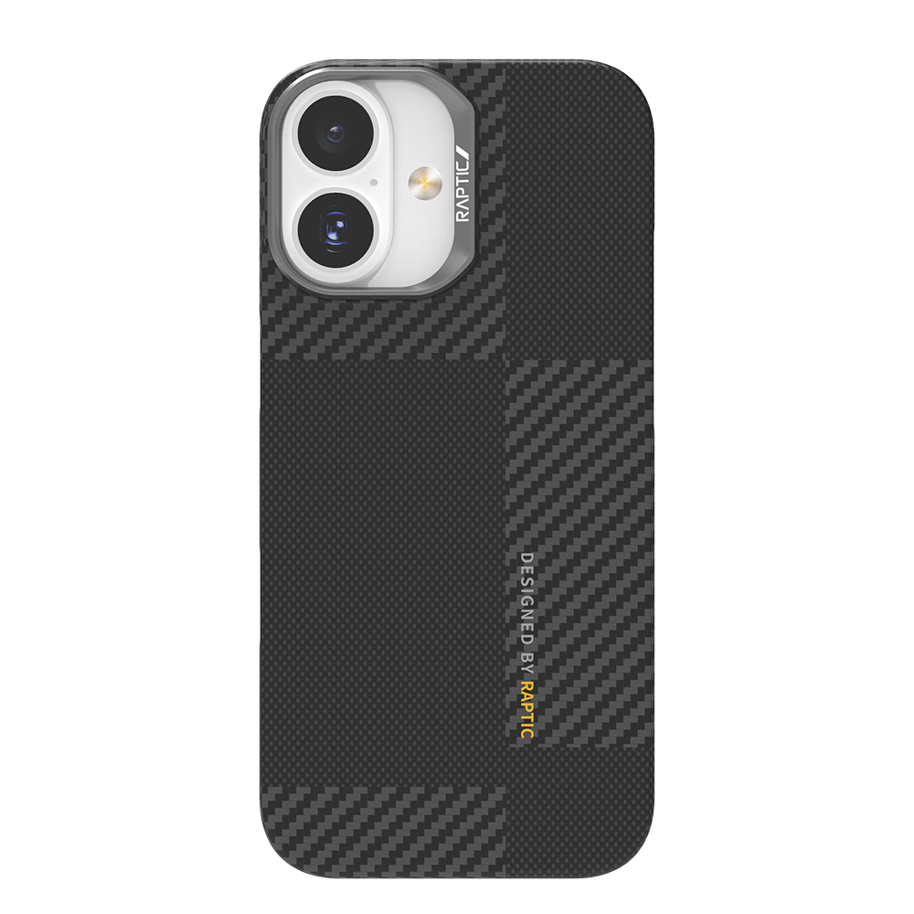 [RNZ-TA123149] Apple iPhone 17 Uyumlu Kılıf M-safe Şarj Özellikli 600D Metal Kamera Çerçeveli Raptic Aramid Fiber Geotik Serisi Kapak