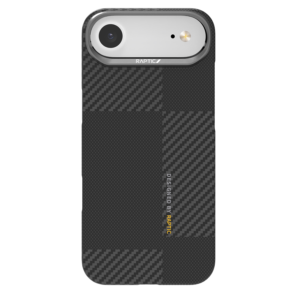 [RNZ-TA123150] Apple iPhone 17 Air Uyumlu Kılıf M-safe Şarj Özellikli 600D Metal Kamera Çerçeveli Raptic Aramid Fiber Geotik Serisi Kapak