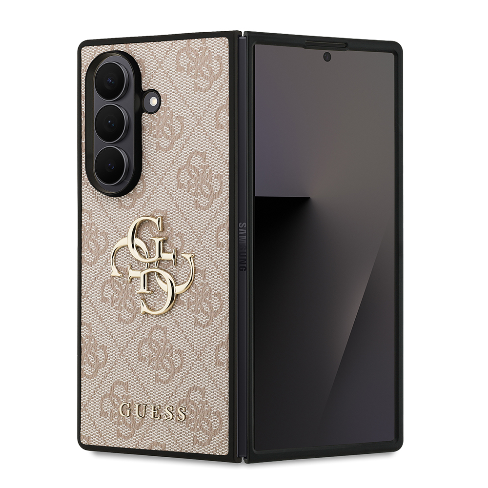 Samsung Galaxy Z Fold 7 Uyumlu Kılıf Guess Orjinal Lisanslı PU Deri Büyük Metal Logo Dizaynlı Kapak