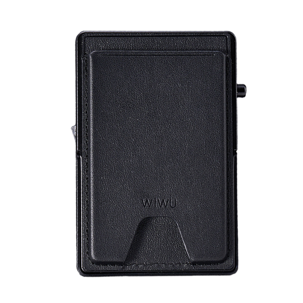 [RNZ-TA123657] Wiwu MW-006 Tasarımlı 6 Hazneli PU Magnetik Standlı Kartlık (Siyah)