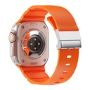 Apple Watch 7 45mm Uyumlu Zore KRD-145 Metal Tokalı Silikon Kordon