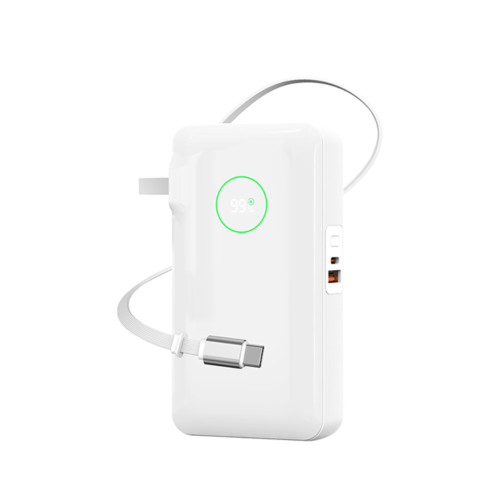 Wiwu Wi-P049 Noble Serisi Type-C Kablolu Dijital LED Göstergeli Powerbank PD 35W 10000mAh