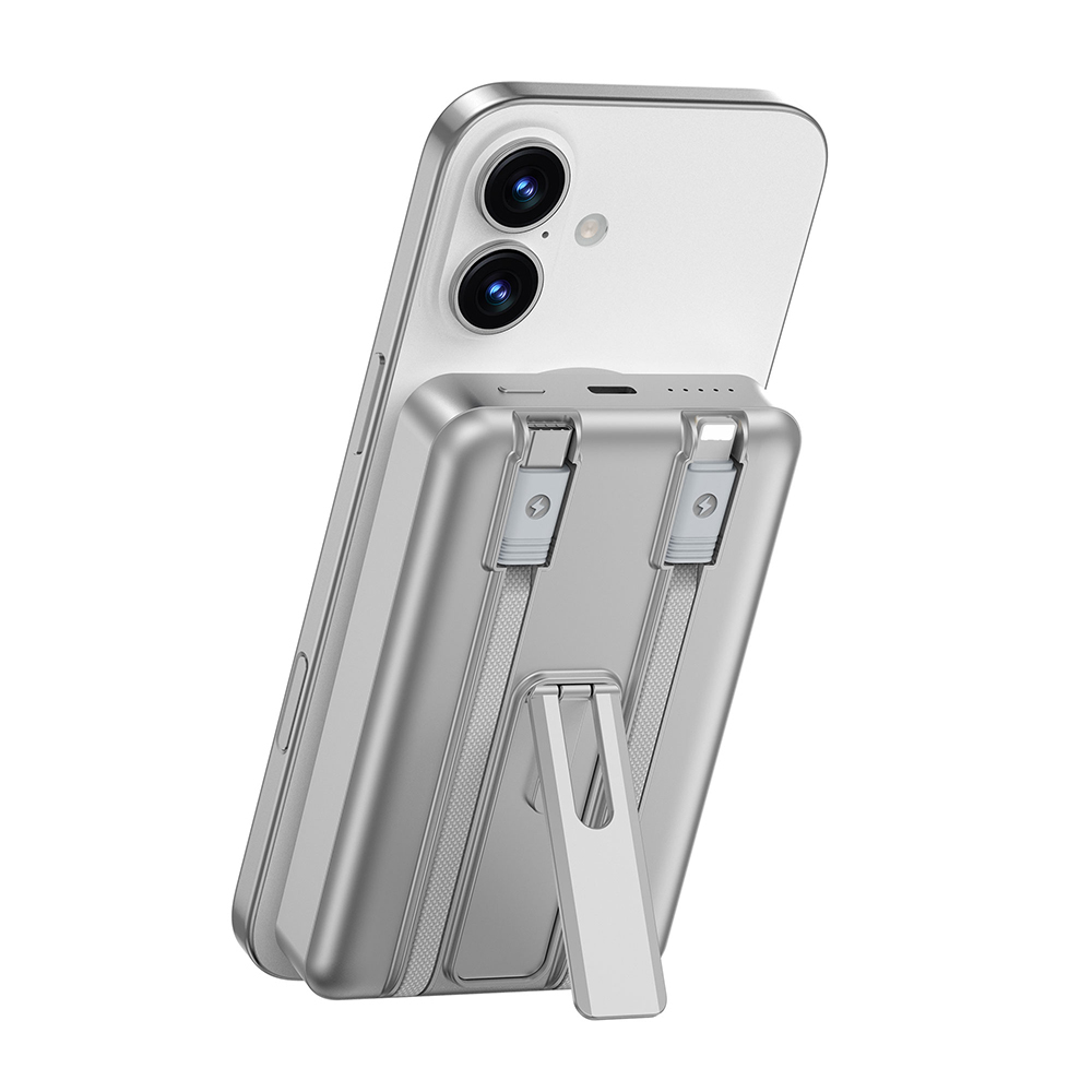 Wiwu Wi-P056 Taşınabilir Wireless Şarj ve PD Hızlı Şarj Özellikli Powerbank 15W 10000mAh