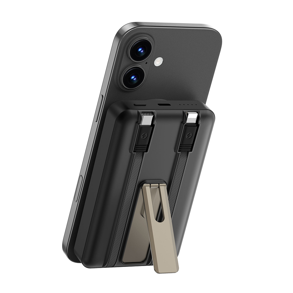 [RNZ-TA121744] Wiwu Wi-P056 Taşınabilir Wireless Şarj ve PD Hızlı Şarj Özellikli Powerbank 15W 10000mAh (Siyah)