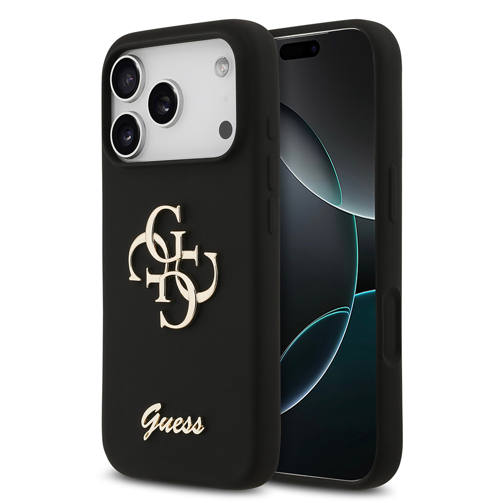 Apple iPhone 17 Pro Uyumlu Kılıf Guess Orjinal Lisanslı Grained Yazı Logolu Kapak