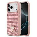 Apple iPhone 17 Pro Uyumlu Kılıf Guess Orjinal Lisanslı Taşlı Arka Yüzey Üçgen Logolu Kapak