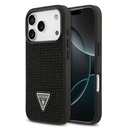 Apple iPhone 17 Pro Uyumlu Kılıf Guess Orjinal Lisanslı Taşlı Arka Yüzey Üçgen Logolu Kapak
