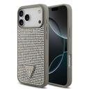Apple iPhone 17 Pro Max Uyumlu Kılıf Guess Orjinal Lisanslı Taşlı Arka Yüzey Üçgen Logolu Kapak