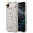 Apple iPhone 17 Air Uyumlu Kılıf Guess Orjinal Lisanslı 4G Büyük Metal Kamera Çerçeveli ve Logolu Glitter Kapak