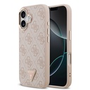 Apple iPhone 17 Uyumlu Kılıf Guess Orjinal Lisanslı M-safe Şarj Özellikli Gold Metal Kamera Çerçeveli Taşlı Üçgen Logo 4G Desenli Kapak