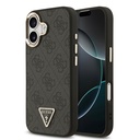 Apple iPhone 17 Uyumlu Kılıf Guess Orjinal Lisanslı M-safe Şarj Özellikli Gold Metal Kamera Çerçeveli Taşlı Üçgen Logo 4G Desenli Kapak