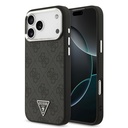 Apple iPhone 17 Pro Max Uyumlu Kılıf Guess Orjinal Lisanslı M-safe Şarj Özellikli Gümüş Metal Kamera Çerçeveli Üçgen Logo 4G Desenli Kapak