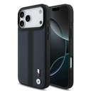 Apple iPhone 17 Pro Max Uyumlu Kılıf BMW Orjinal Lisanslı M-safe Şarj Özellikli Deri Arka Yüzey Metal Logolu Delikli Şerit Tasarımlı Kapak