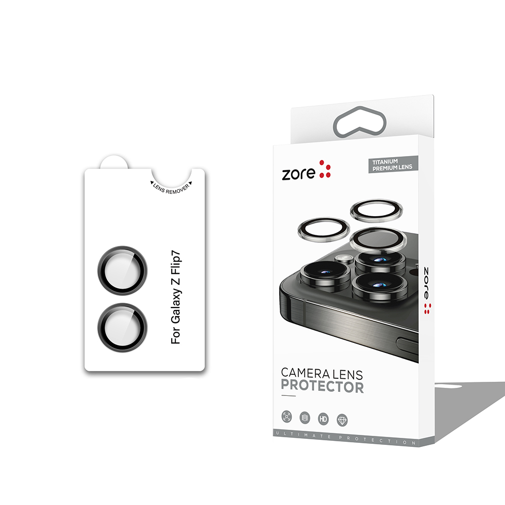 Samsung Galaxy Z Flip 7 Uyumlu Zore CL-12 Premium Safir Parmak İzi Bırakmayan Anti-Reflective Kamera Lens Koruyucu