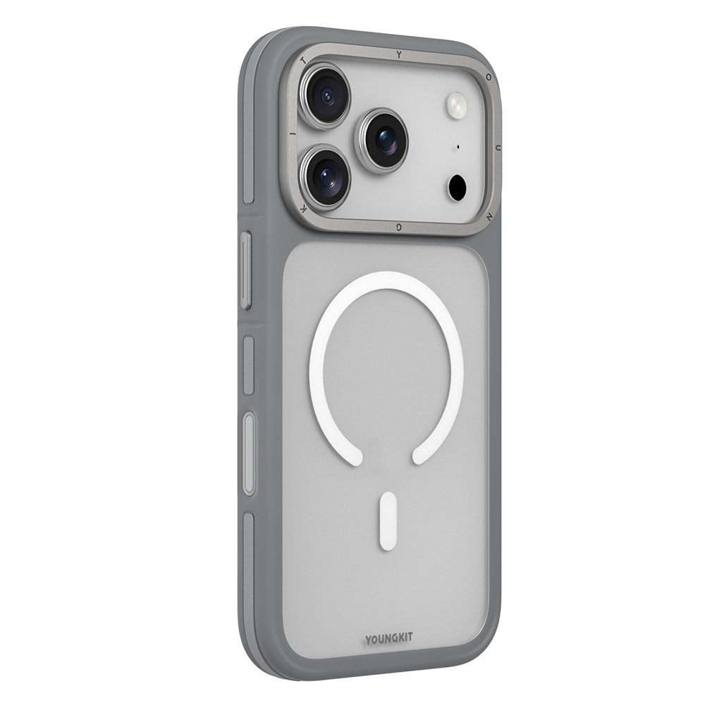Apple iPhone 17 Pro Max Uyumlu Kılıf M-safe Şarj Özellikli Youngkit Rock Sand Serisi Kapak