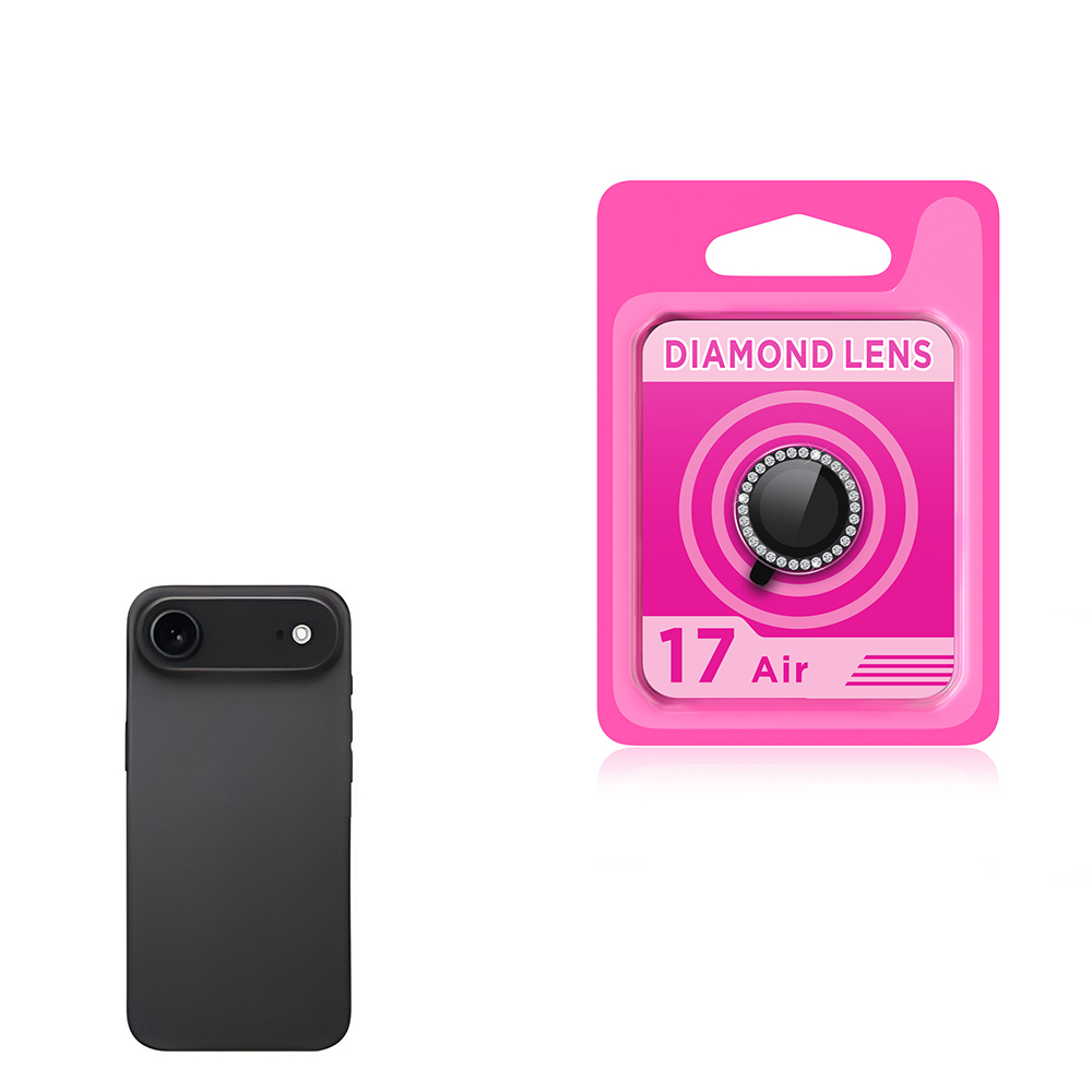 [RNZ-TA123689] Apple iPhone 17 Air Uyumlu Zore CL-06 Kamera Lens Koruyucu (Siyah)