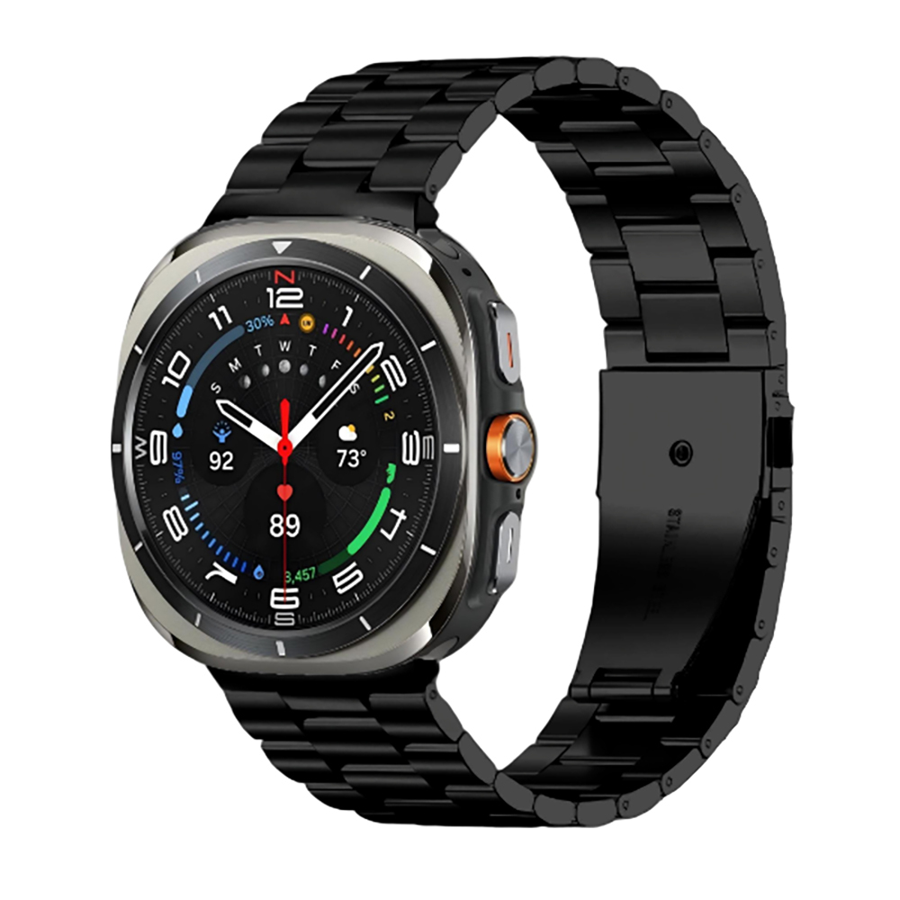 [RNZ-TA123729] ​​Samsung Galaxy Watch 8 Uyumlu Zore KRD-04 Metal Kordon (Siyah)