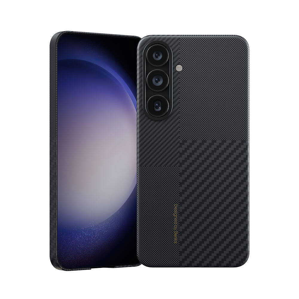 [RNZ-TA123922] Samsung Galaxy S25 Uyumlu Kılıf M-safe Şarj Özellikli Karbon Fiber Benks Montage ArmorAir Kevlar Kapak