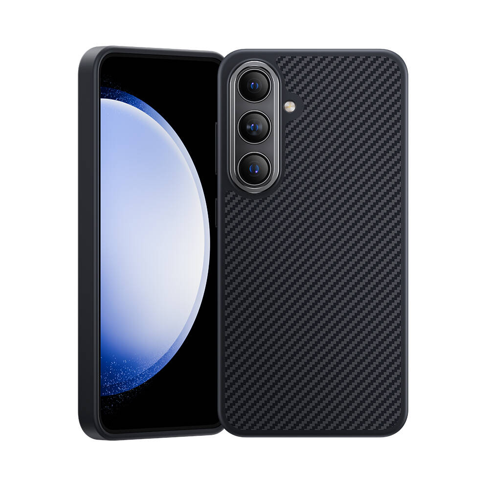 [RNZ-TA123929] Samsung Galaxy S25 Uyumlu Kılıf Karbon Fiber M-safe Şarj Özellikli Benks Hybrid ArmorPro 600D Kevlar Kapak