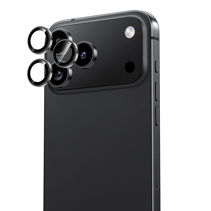 [RNZ-TA122767] Apple iPhone 17 Pro Uyumlu Benks DR Safir Kamera Lens Koruyucu (Gri)