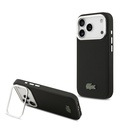 Apple iPhone 17 Pro Uyumlu Kılıf Lacoste Orjinal Lisanslı M-safe Şarj Özellikli PU Pike Desenli Standlı Metal Logolu Kapak