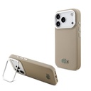 Apple iPhone 17 Pro Uyumlu Kılıf Lacoste Orjinal Lisanslı M-safe Şarj Özellikli PU Pike Desenli Standlı Metal Logolu Kapak