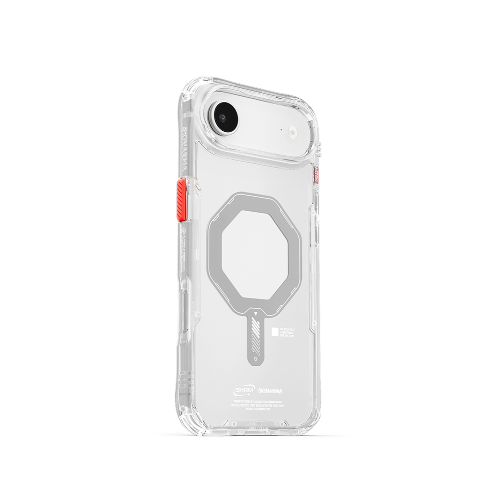 Apple iPhone 17 Air Uyumlu Kılıf M-safe Şarj Özellikli Şeffaf Airbag Tasarımlı Skinarma Saido Mag-Charge Kapak