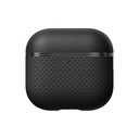 Apple Airpods 4 Uyumlu Kılıf 1500D Aramid Fiber Pitaka Ultra-Slim Classic Serisi Black-Grey Twill Kapak
