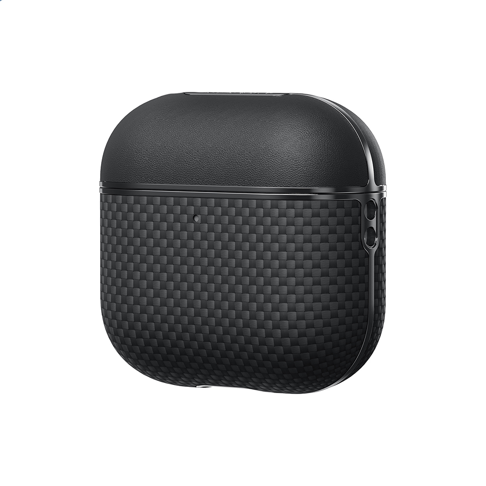 [RNZ-TA124019] Apple Airpods Pro 2 Uyumlu Kılıf 1500D Aramid Fiber Pitaka Ultra-Slim Classic Serisi Black-Grey Twill Kapak
