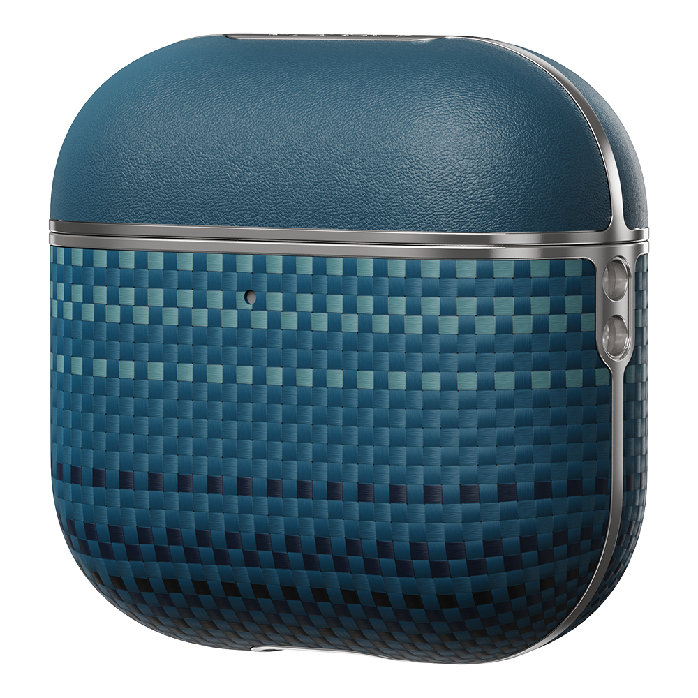 [RNZ-TA124017] Apple Airpods Pro 2 Uyumlu Kılıf Aramid Fiber Pitaka Tactile Woven Sunset-Moonrise Serisi Kapak (Mavi)