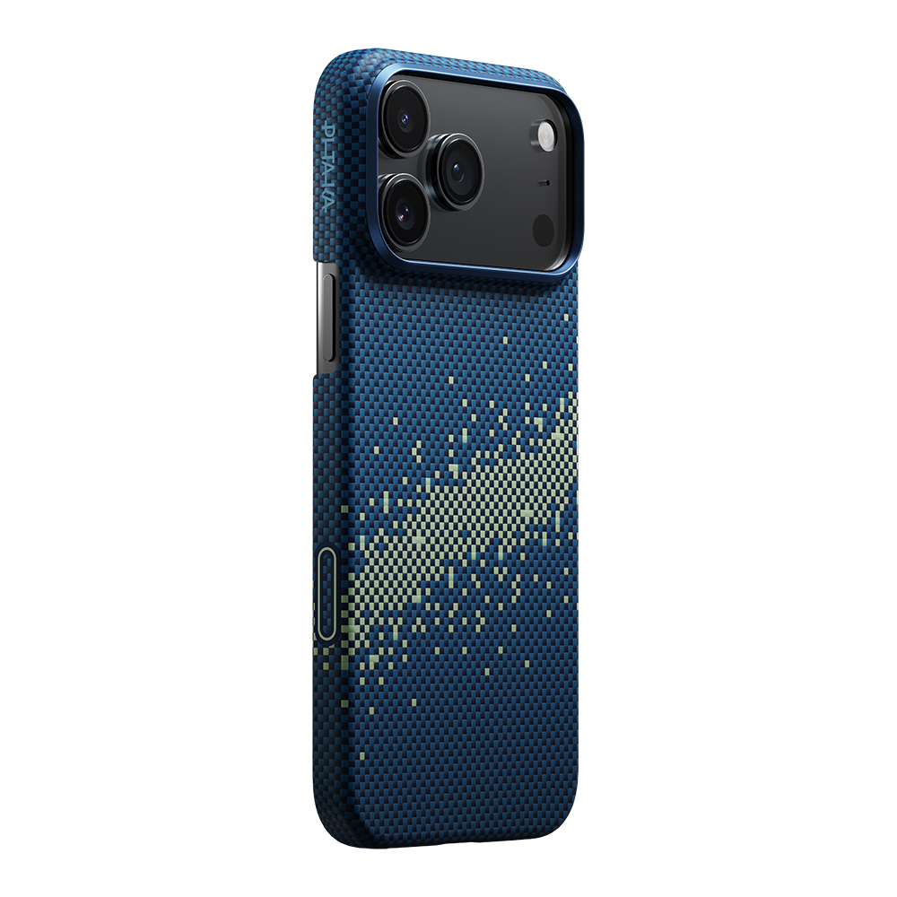 Apple iPhone 17 Pro Uyumlu Kılıf M-safe Şarj Özellikli Aramid Fiber Pitaka Tactile Woven Starpeak Serisi Milky Way Galaxy Kapak