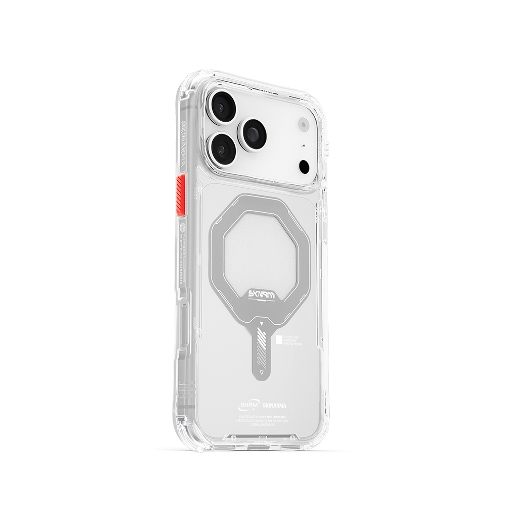 Apple iPhone 17 Pro Max Uyumlu Kılıf M-safe Şarj Özellikli Şeffaf Airbag Tasarımlı Skinarma Saido Mag-Charge Kapak