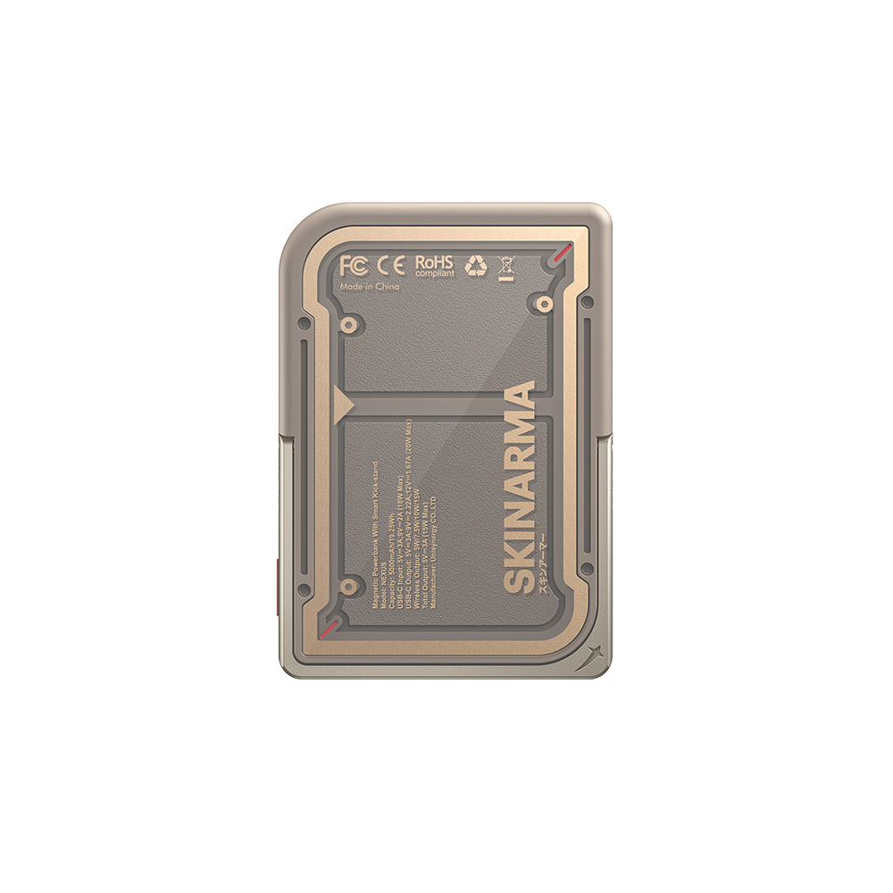 Skinarma Nexus Mecha Kablosuz ve PD Hızlı Şarj Özellikli Metal Standlı Taşınabilir Powerbank 20W 5000mAh