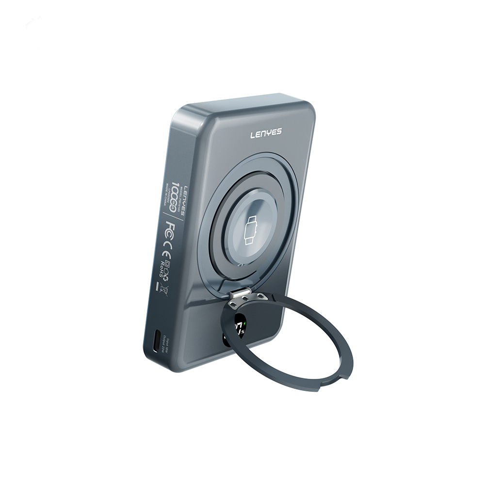 [RNZ-TA124330] Lenyes PW1010D PD 20W Dijital LED Göstergeli Akıllı Saat Kablosuz Şarj Özellikli Standlı Wireless Powerbank 15W 10000mAh
