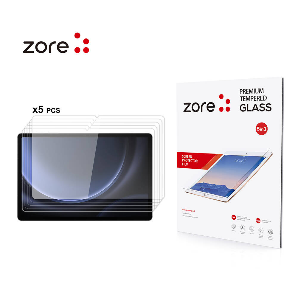 Samsung Galaxy Tab S10 Lite Uyumlu Zore 5in1 Tablet Temperli Cam Ekran Koruyucu