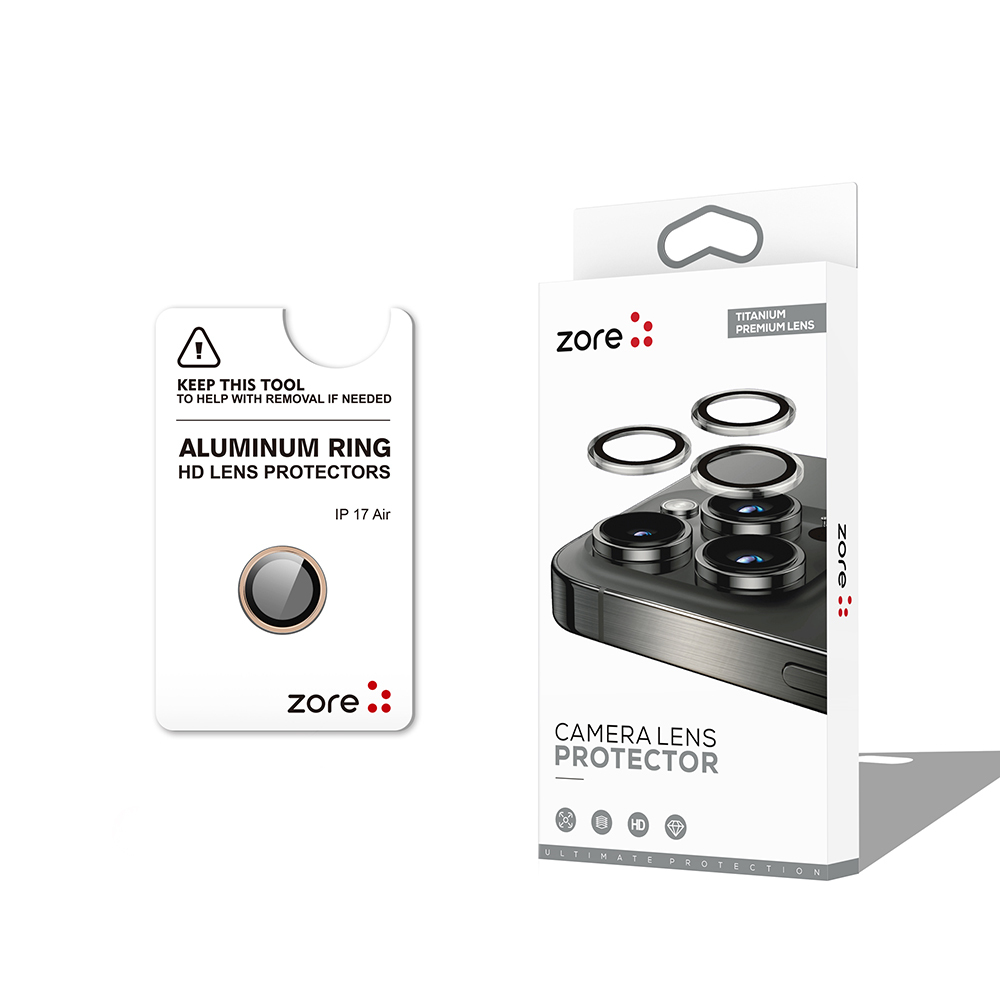 Apple iPhone 17 Air Uyumlu Zore CL-12 Premium Safir Parmak İzi Bırakmayan Anti-Reflective Kamera Lens Koruyucu