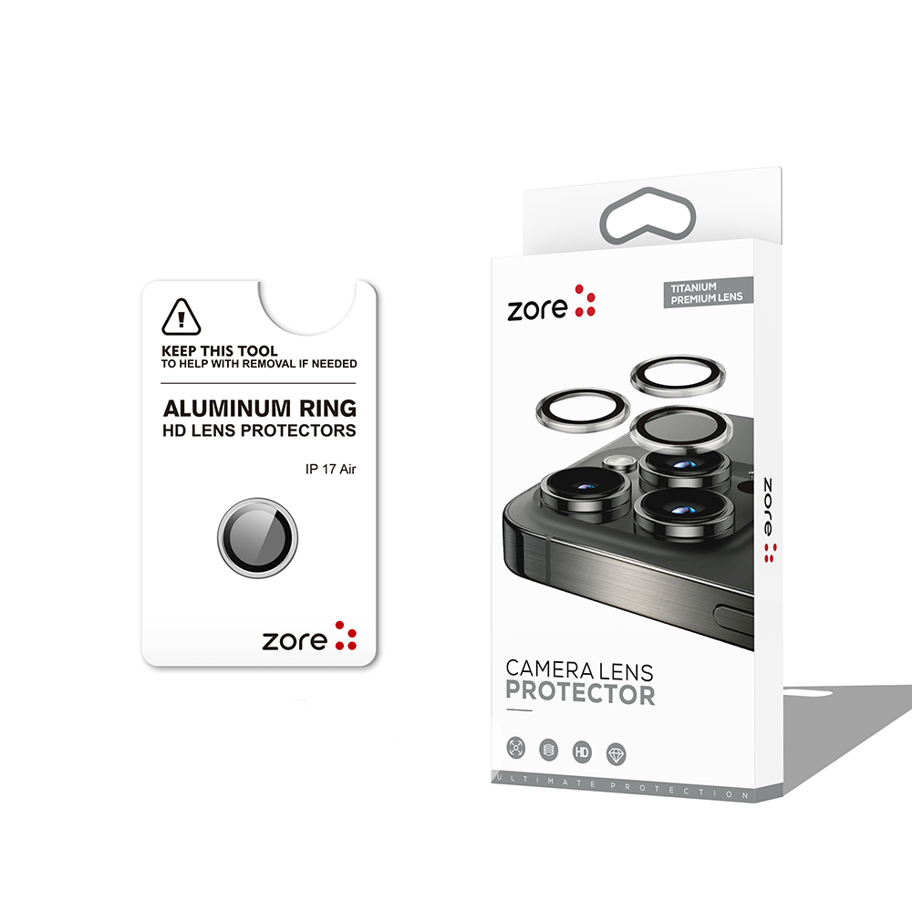 Apple iPhone 17 Air Uyumlu Zore CL-12 Premium Safir Parmak İzi Bırakmayan Anti-Reflective Kamera Lens Koruyucu