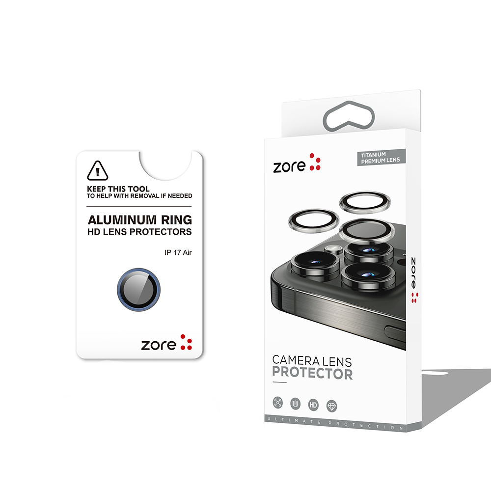 Apple iPhone 17 Air Uyumlu Zore CL-12 Premium Safir Parmak İzi Bırakmayan Anti-Reflective Kamera Lens Koruyucu