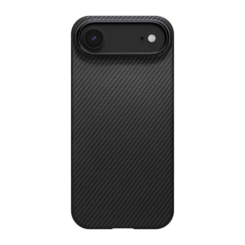 [RNZ-TA124322] Apple iPhone 17 Air Uyumlu Kılıf M-safe Şarj Özellikli 1500D Aramid Fiber Pitaka Ultra-Slim Classic Serisi Black-Grey Twill Kapak