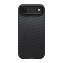 Apple iPhone 17 Air Uyumlu Kılıf M-safe Şarj Özellikli 1500D Aramid Fiber Pitaka Ultra-Slim Classic Serisi Black-Grey Twill Kapak