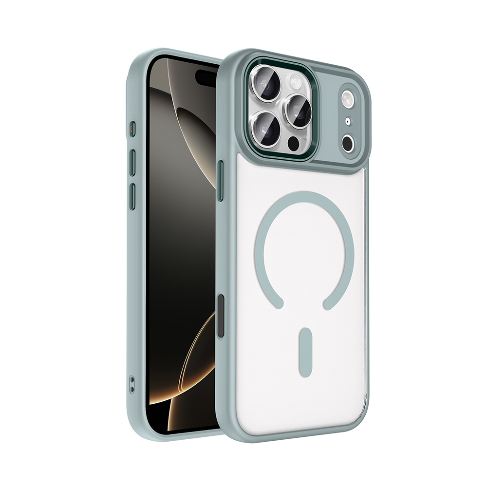 Apple iPhone 17 Pro Uyumlu Kılıf Wireless Şarj Özellikli Zore Krom M-safe Silikon Kapak